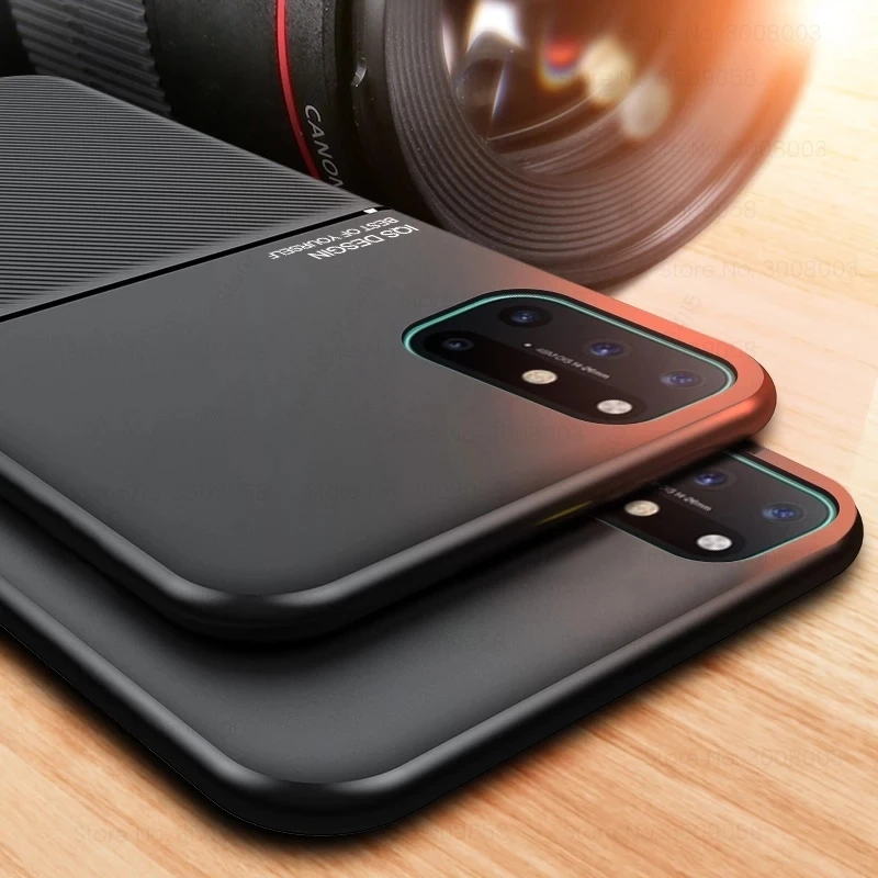 for oneplus8t case leather texture car magnetic holder phone covers for oneplus nord 8t 8 t 5g matte silicone shockproof coque free global shipping
