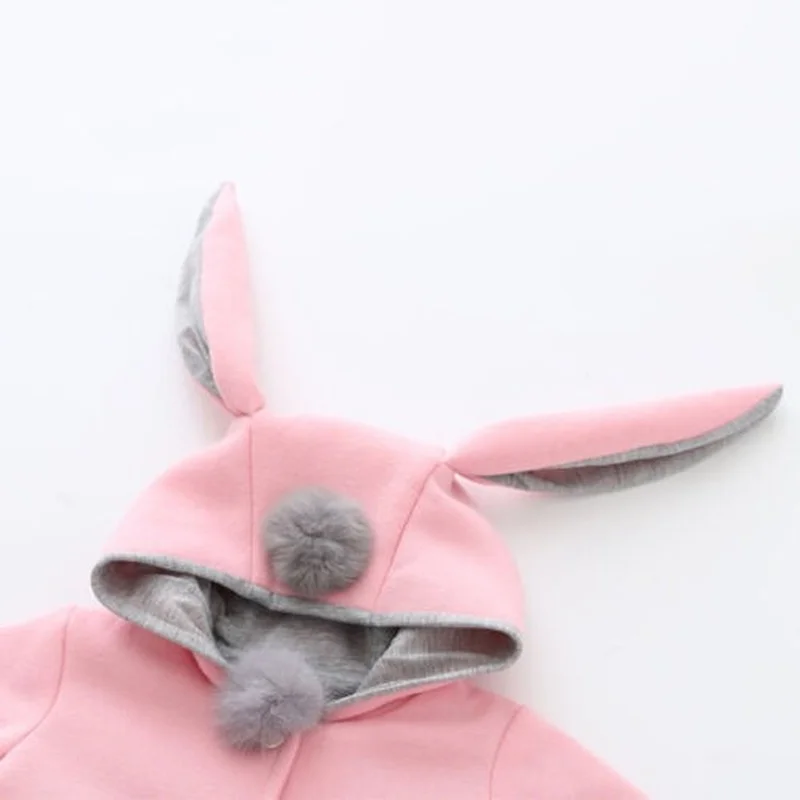 

NEW Baby Girls Furry Warm Cosy Rabbit Bunny Jacket Coat Outwear With Hood Ears