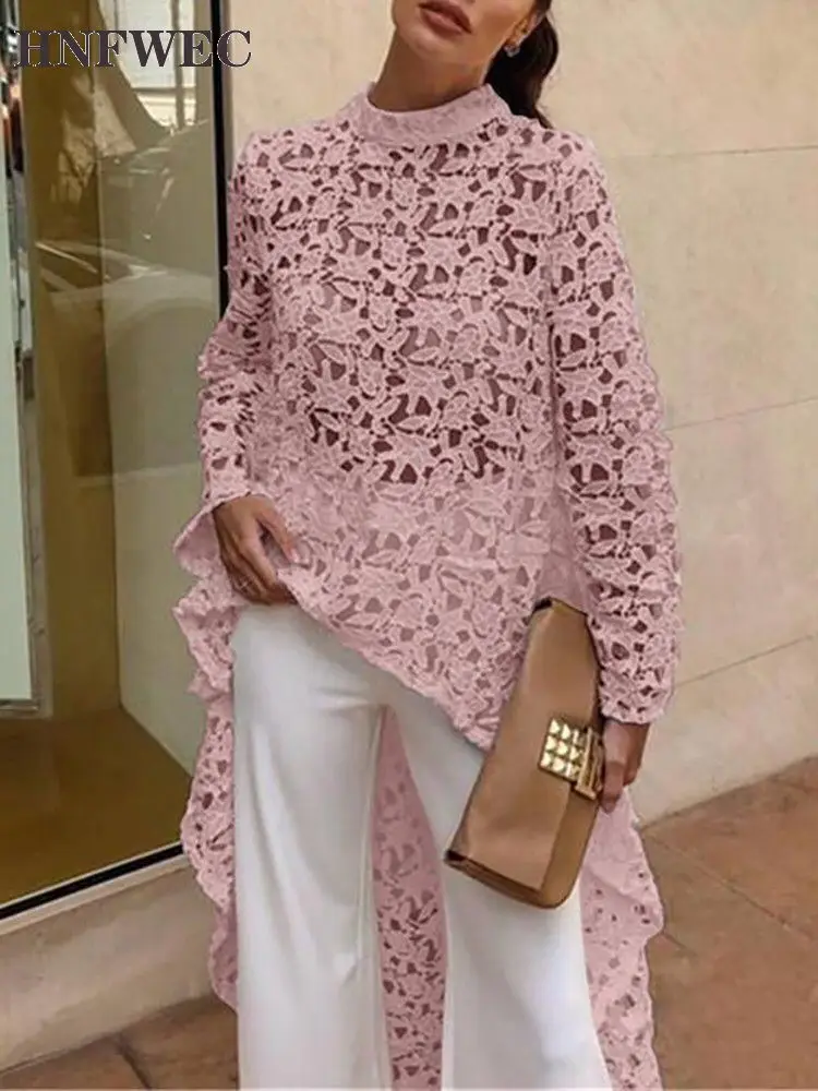 2020 новый летний модный осенний кружевной Асимметричный пуловер с длинными