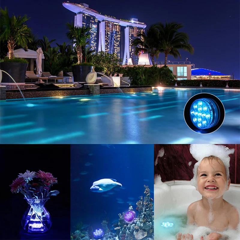 

13 Led Remote Controlled RGB Submersible Light Battery Operated Night Lamp
