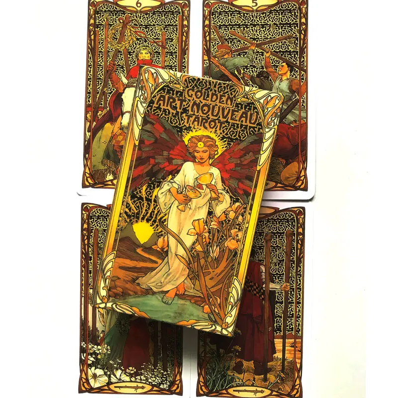 Золотые карты Таро в стиле арт нового для развлечения и игр шахматы карточках 78