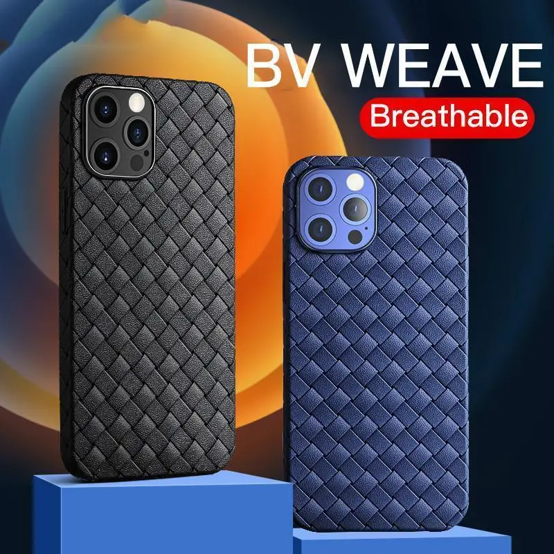 

Breathable Mesh BV Grid Weave Phone Case for IPhone 12 11 Pro Max 12 Mini XR X XS Max 6 6S 7 8 Plus SE 2020 Soft Silicone Coque