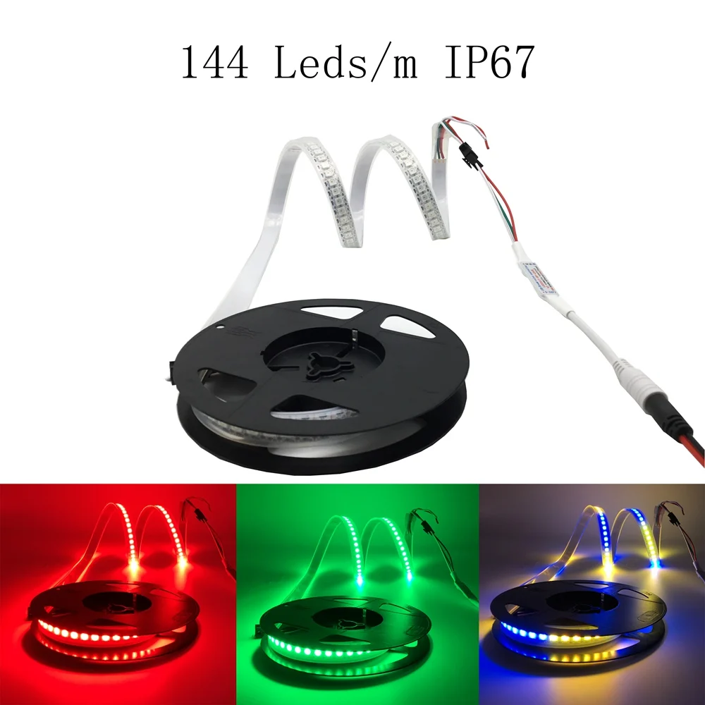 WS2812B WS2812 RGB светодиодный светильник водонепроницаемый индивидуально адресуемый умный RGB светодиодный светильник для украшения дома 1 м 2 м 3 м 4 м 5 м