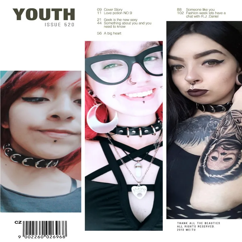 Женский мужской темно-черный панк готический стиль сексуальный с заклепками