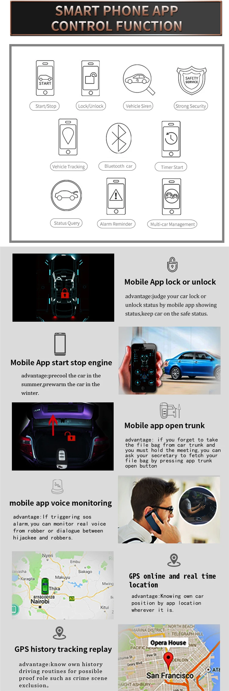 Cardot gps Автомобильная сигнализация Система безопасности Центральный замок для авто без ключа кнопка запуска и остановки