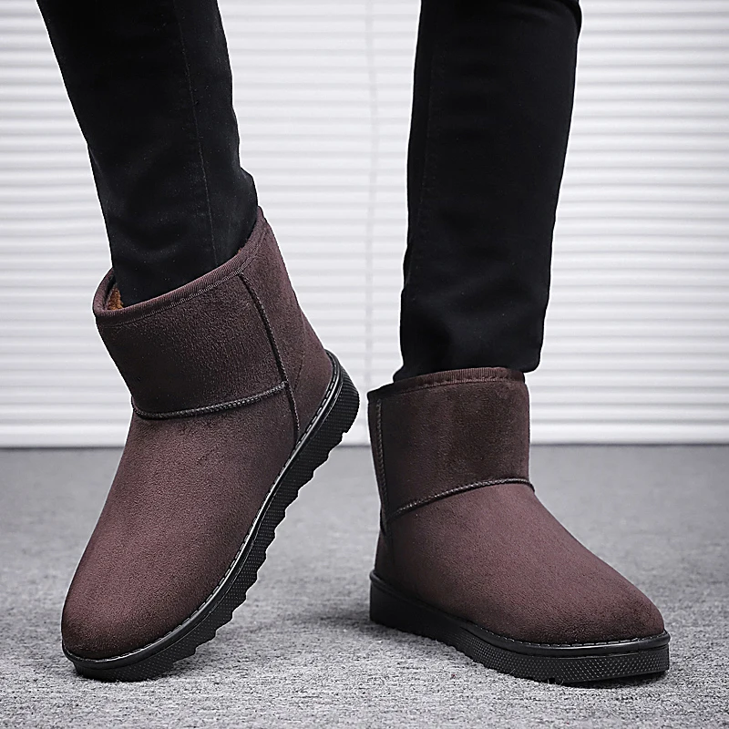 Мужские кожаные ботинки коричневые повседневные зимние 2019 | Обувь