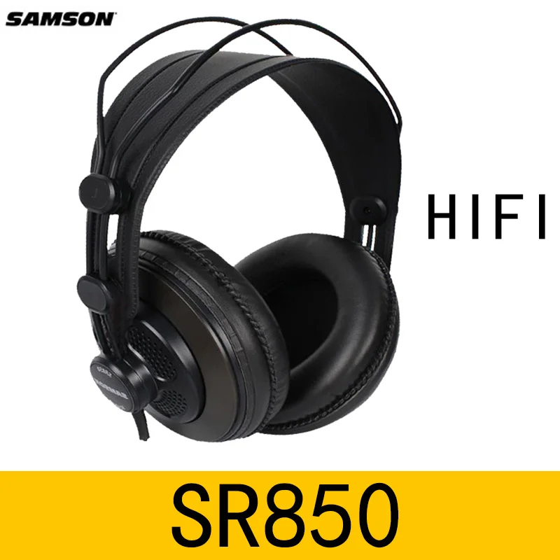 Оригинальные наушники Samson SR850 HIFI для мониторинга полуоткрытые с кожаным