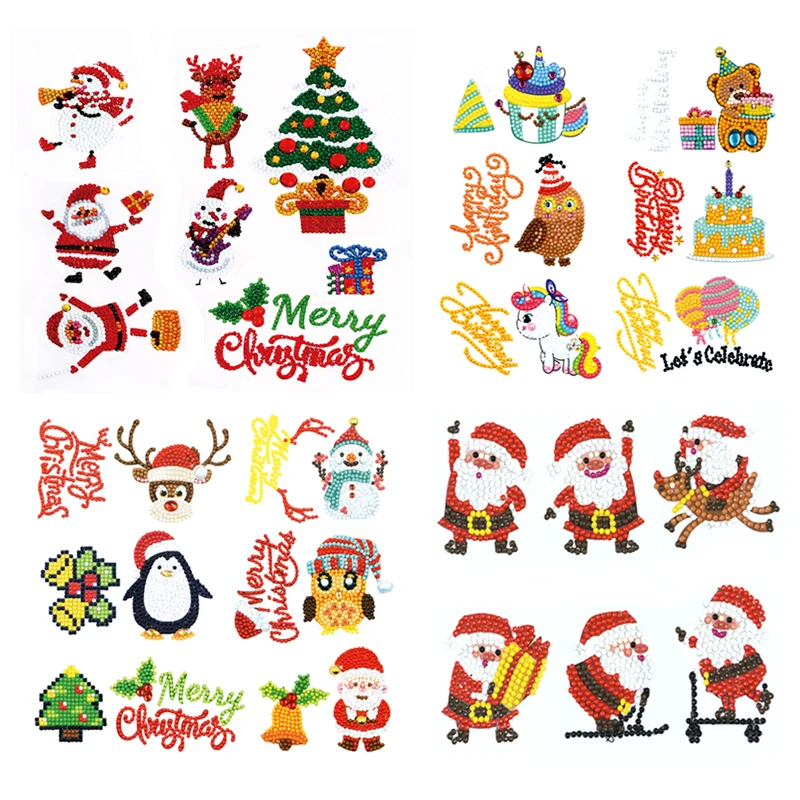 

Рождественский набор для алмазной живописи 5D «сделай сам», Набор наклеек для взрослых и детей, рождественский подарок, алмазная живопись дл...