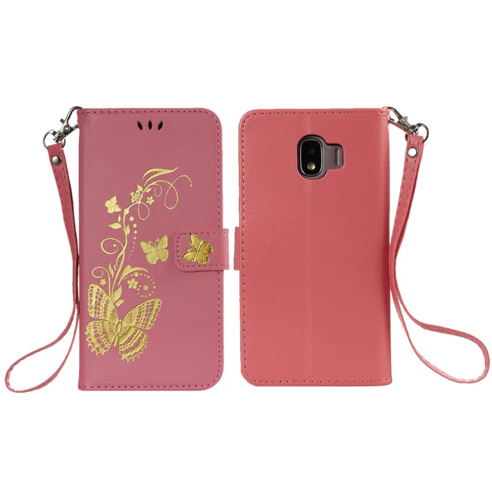 Позолоченный чехол из искусственной кожи с бабочкой мягкий элегантный для