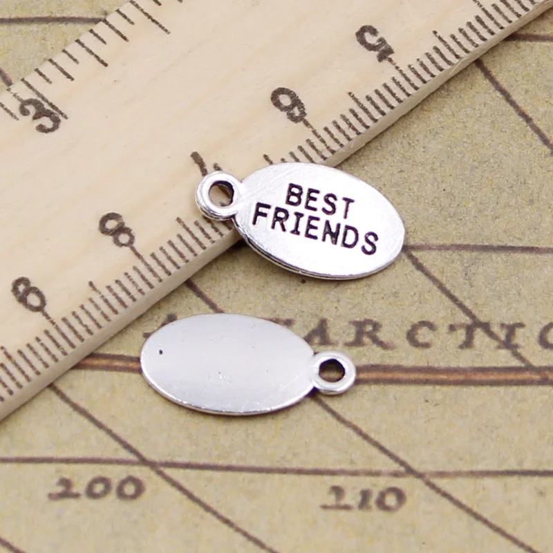 30 шт. очаровательные тарелки лучшие друзья 19x10 мм тибетские Подвески антикварные