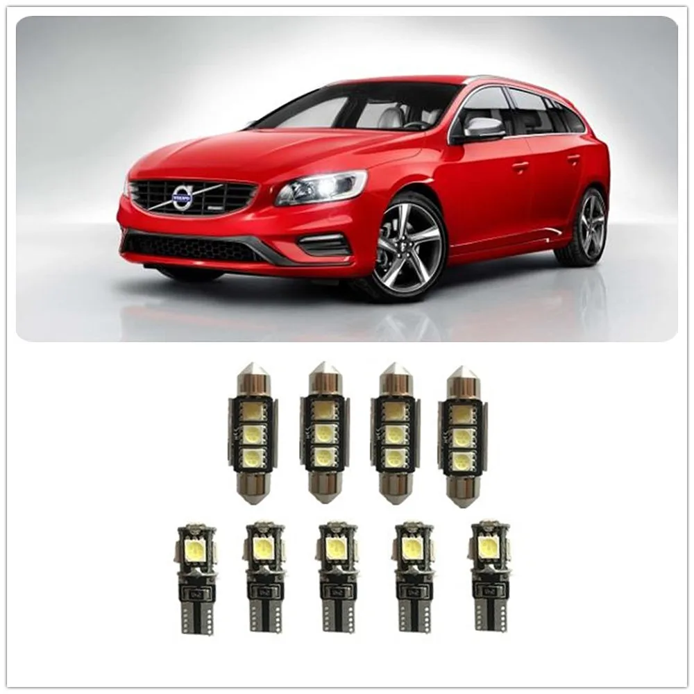 9 шт. интерьер посылка комплект белый светодиодный для Volvo XC90 XC70 XC60 WX WI VHD V40 V60 1990