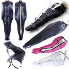 Связывающий мешок SM на все тело, сексуальный спальный мешок русалка для мамы, спальный мешок, кожаный прямой пиджак, боди, эротические игрушки для пар