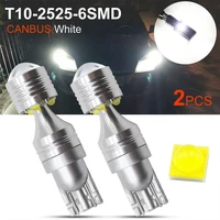 2x t10 led 6smd canbus 1200lm white 6000k w5w 194 168 car wedge side light bulb 30w indoor reading light