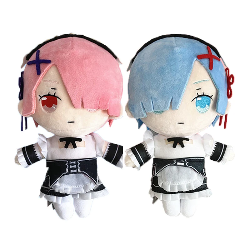 Mu&ntilde;eco de peluche de Anime Rem Ram, mu&ntilde;eco de peluche suave de 20cm Re:Life In A Different World desde Zero, accesorios para Cosplay-0