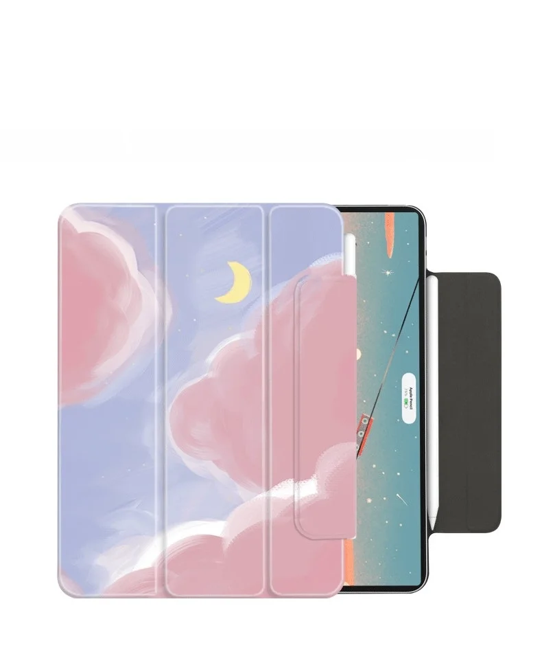 

Fashion Printed Smart Case For iPad Air 4 10.9 2020 Double clamp stand cover For iPad Pro 11 2018 Secure Magnetic buckle cases
