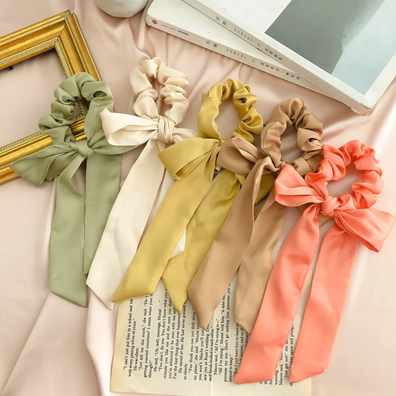 

[DISCICI] 2021 New Arrival Bowknot Ribbon Velvet Big Elegant Head Rope Women's Hair Band Tie Simple Temperament OH1663