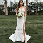 Lakshmigown простое свадебное платье-Русалка С Боковым Разрезом платье для невесты 2022 богемные пляжные свадебные платья свадебное платье с открытой спиной