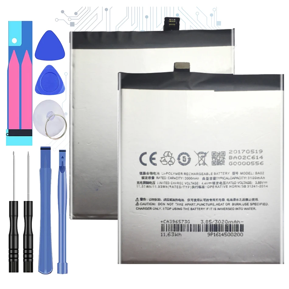 

3100mAh BA02 Replacement Battery For Meizu Meilan M3E A680Q +Tracking Number