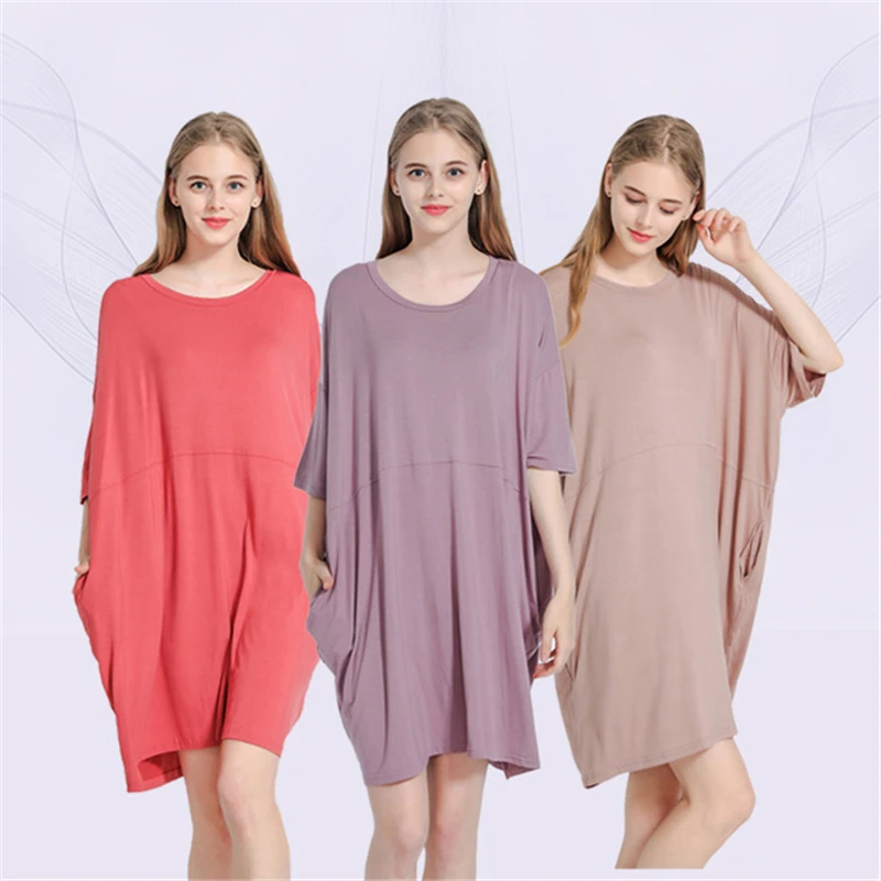 Свободная ночная рубашка Новинка весна-осень искусственная кожа платье большого