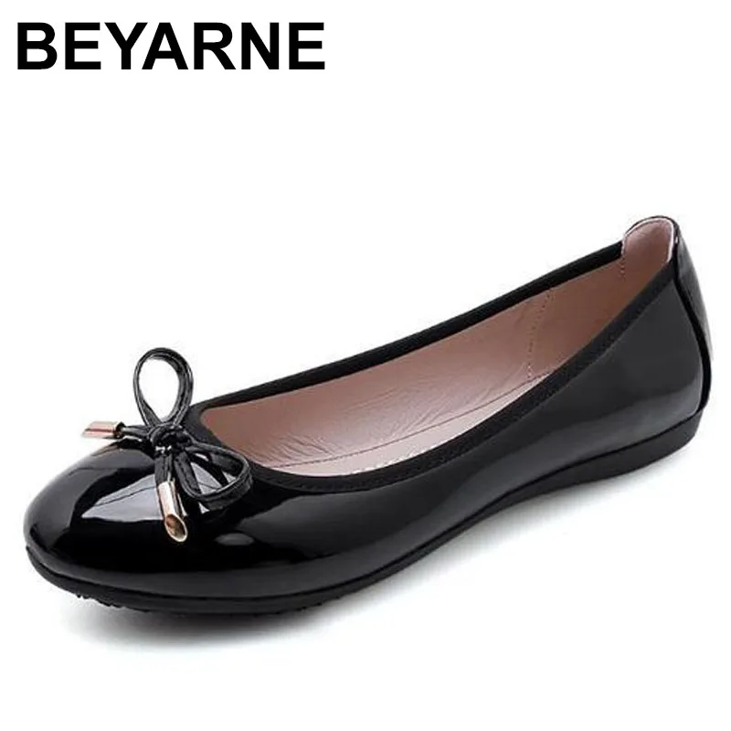 

BEYARNE Flat Bottom Shallow Mouth Light Casual Soft Design Shoes Girl Flat New Women Shoes Fashion Round Head Girl 34-43