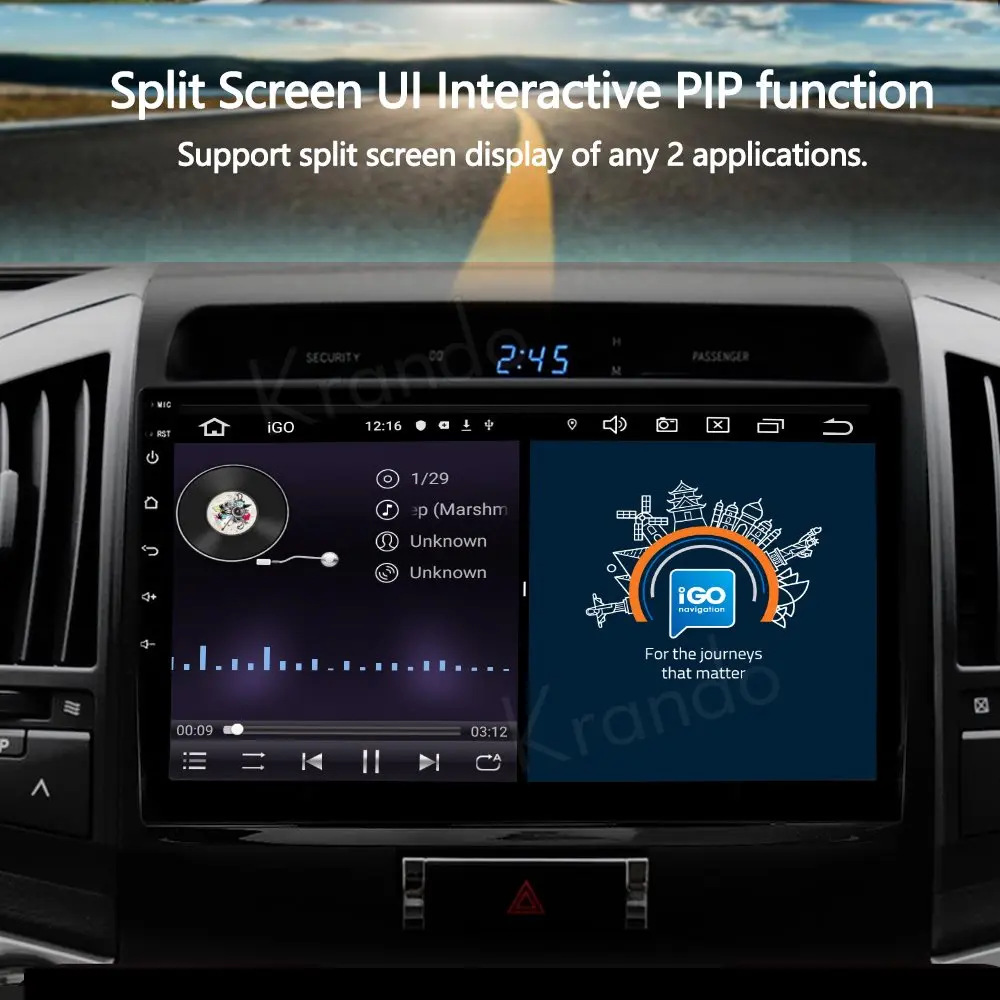 Автомобильная Мультимедийная система Krando автомагнитола с сенсорным IPS экраном 9