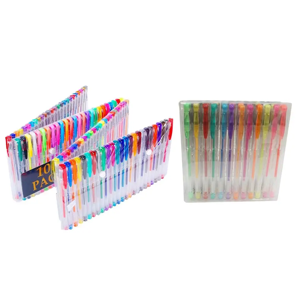 Цветная гелевая ручка детская для рисования акварелью набор 100 цветов хайлайтер