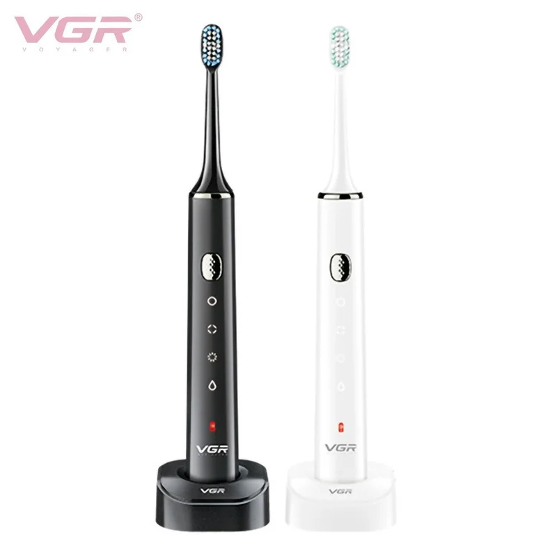 

VGR Sonic Electric Toothbrush USB Charging Smart Automatic Toothbrush Waterproof Massage Soft Brush Head