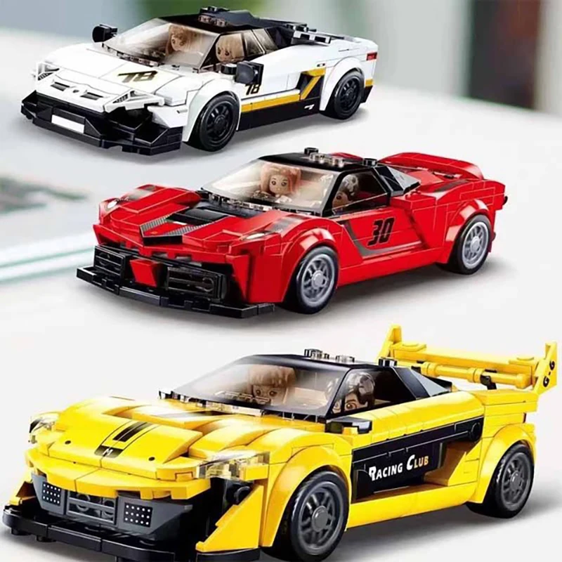 

Конструктор из конструктора «чубан», мини-машина Ferrari Porsche, Модель гоночного автомобиля, игрушки для детей, рождественский подарок