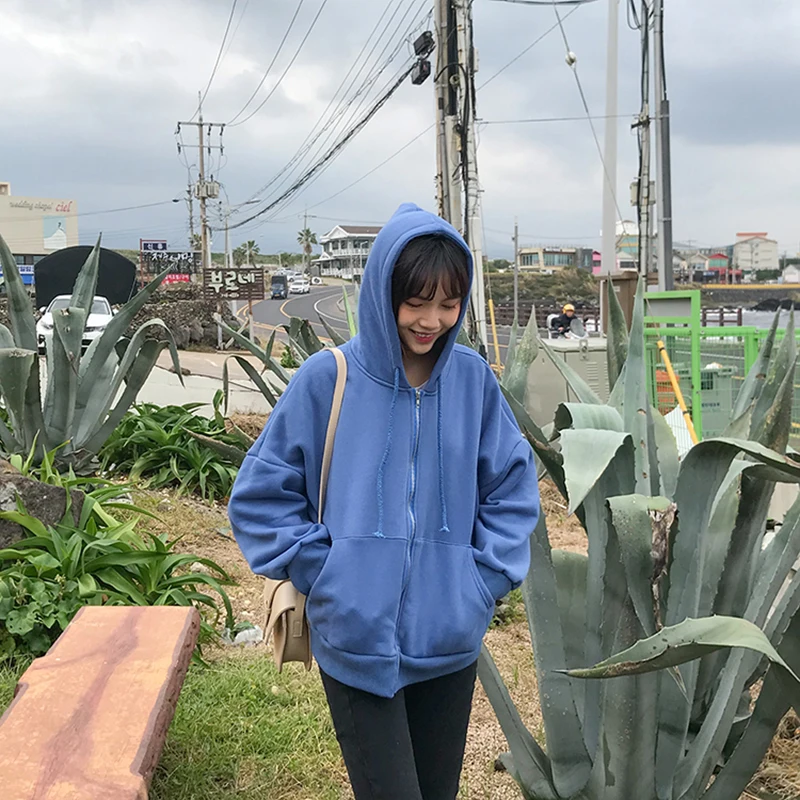 

Hoodies Sweatshirts Knitted Solid Women Autumn Winter Retro Daily Casual Hoodies Preppy Korean Warm Vintage Long Sleeve W088