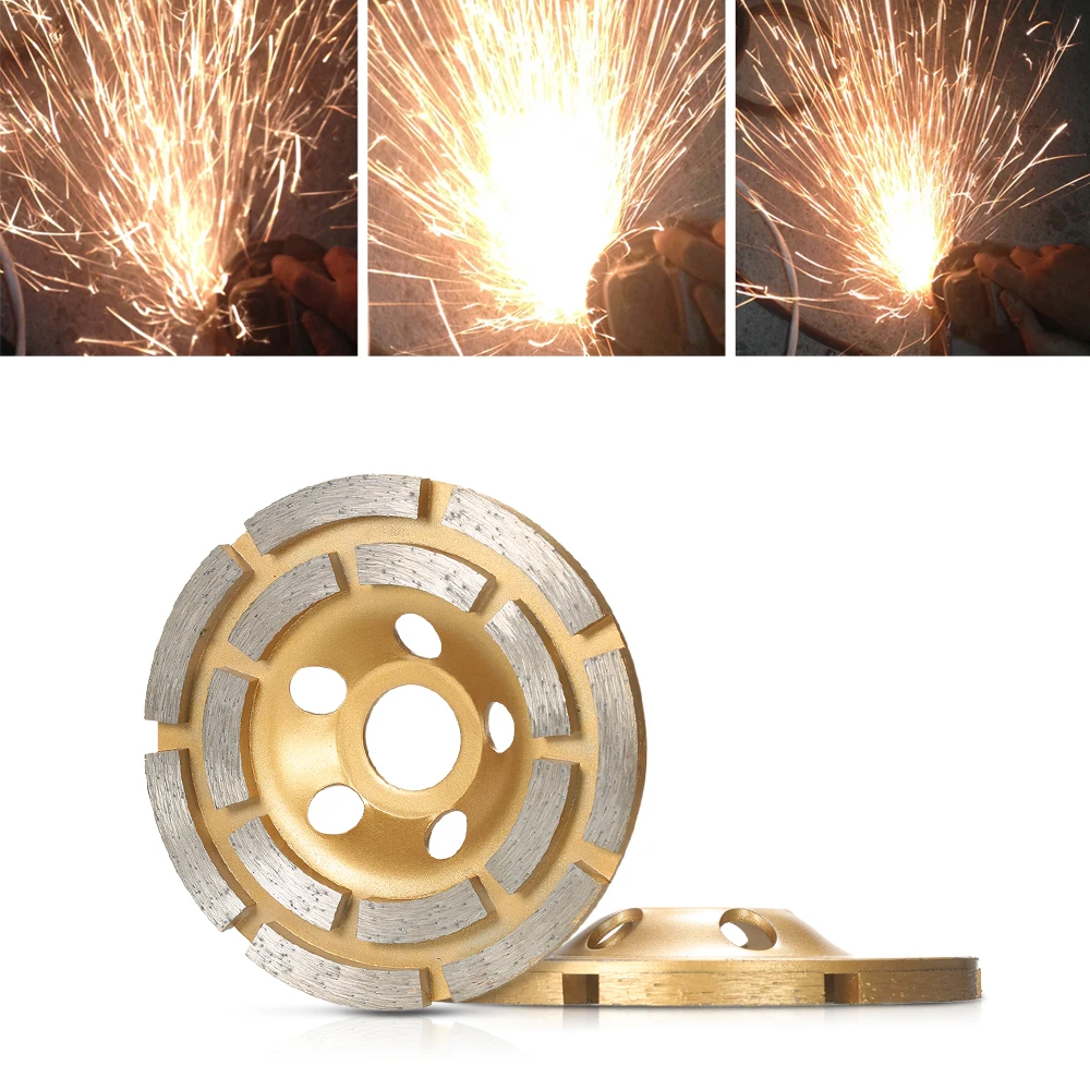 100 мм 4 &quotDiamond 2 ряда сегмент шлифовальный диск чаша Форма Grinder Кубок 20 Внутреннее