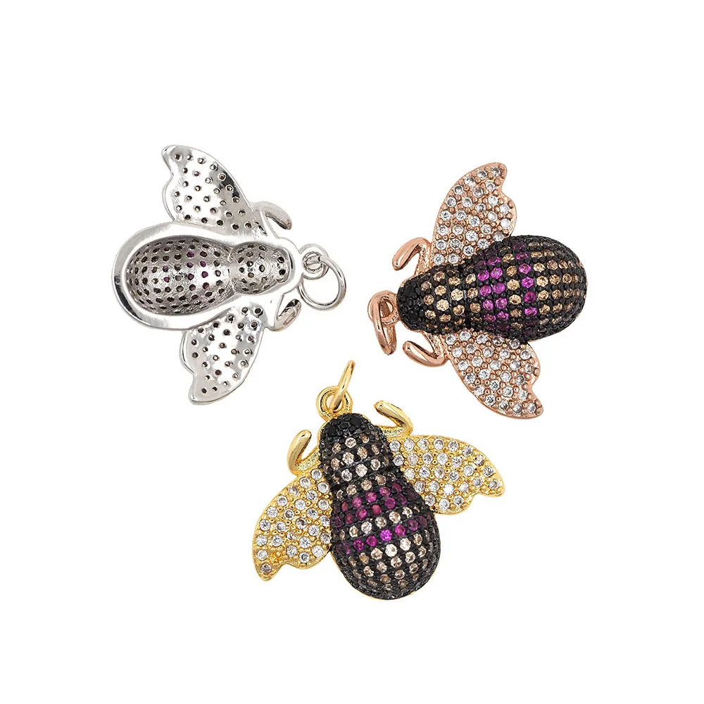 Красочный камень насекомое кулон Micropave Шарм CZ DIY аксессуары ручной работы 22 5*23 мм |