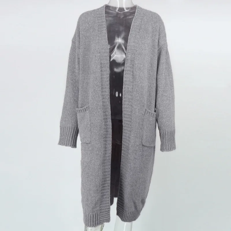 Женский вязаный кардиган свитер Fuedage повседневный длинный кардиган-ветровка с