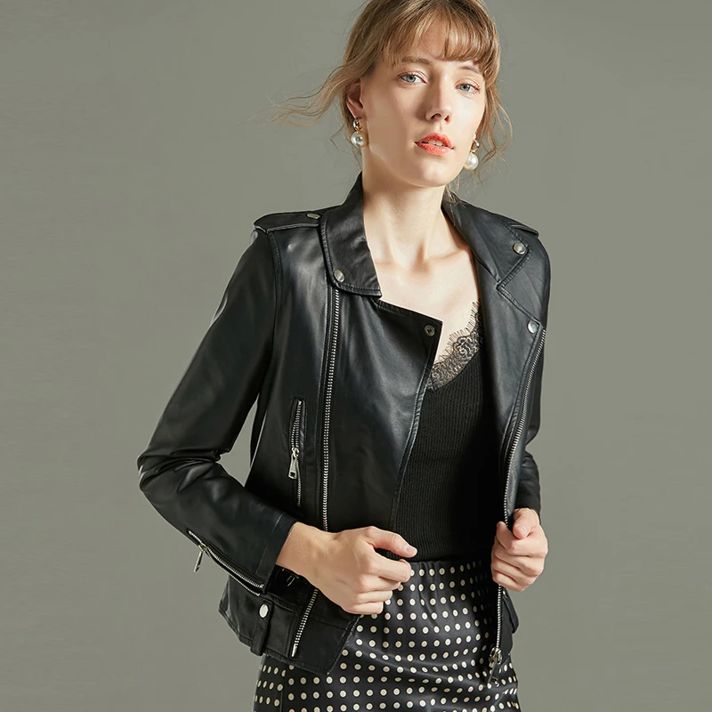 Модная тонкая женская куртка из искусственной кожи 2020 повседневная короткая