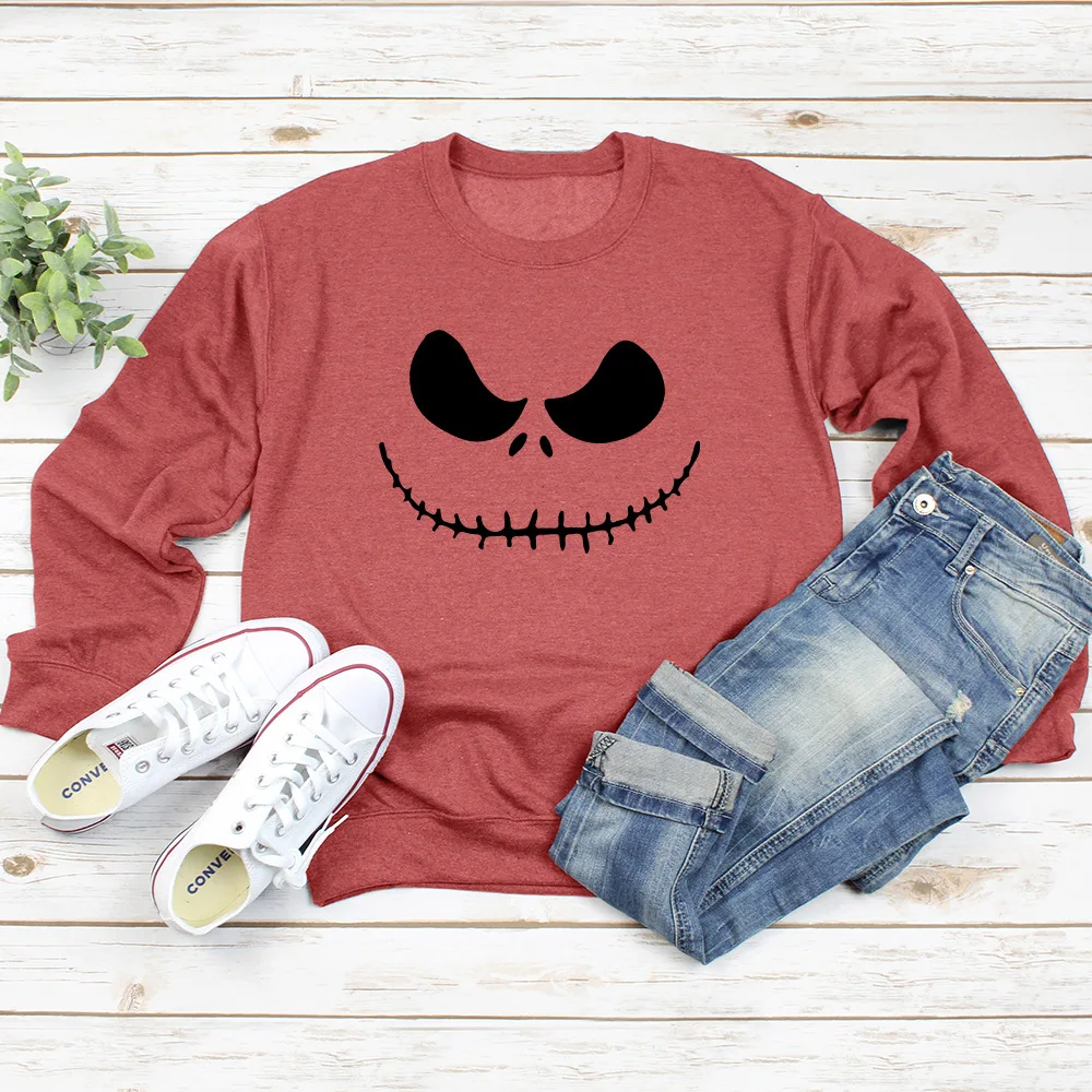 

Harajuku Hoodie 2020 Autumn Halloween Print Pullover Casual Long Sleeve Oversized Sweatshirt Women Casual Graphic Pink Tops Lady