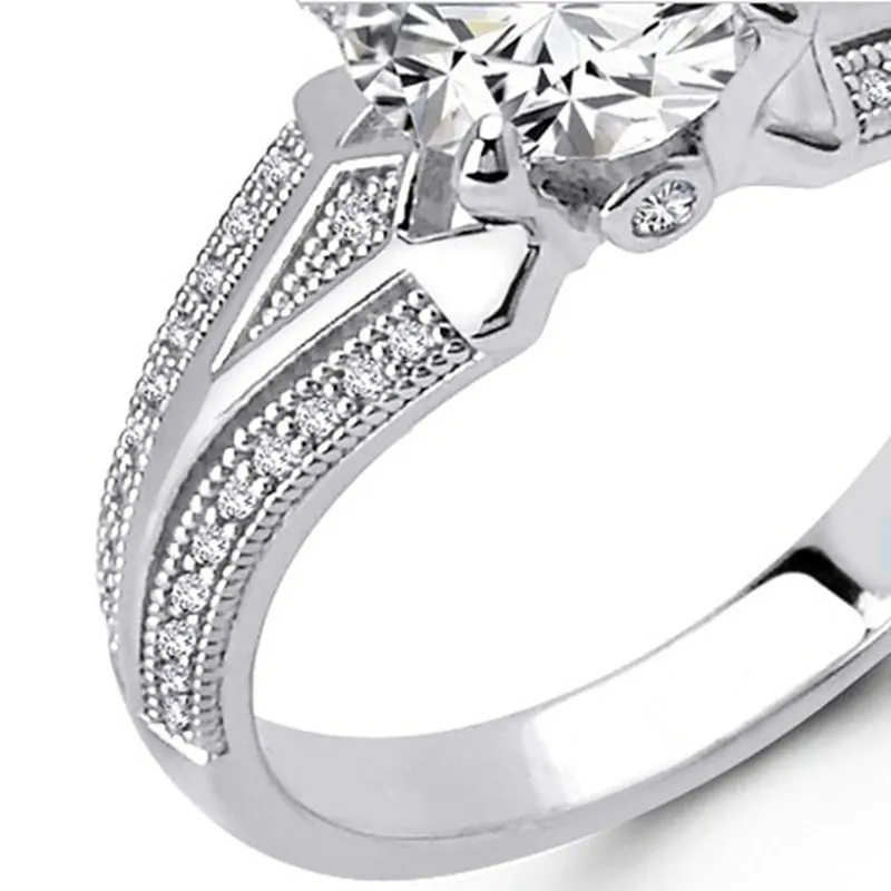 

ANZIW Real 925 Sterling Silver Ring for Women Round Sona Wedding Engagement Finger Rings Fashion Jewelry Wholesale Jewelry Rings