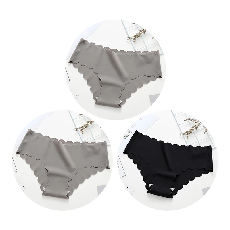 1 Black 2 Gray 3 шт. бесшовные трусики для женщин, сексуальное дамское нижнее белье, женские трусики, модные удобные женские трусики с низкой талией - Цвет: 1 Black 2 Gray