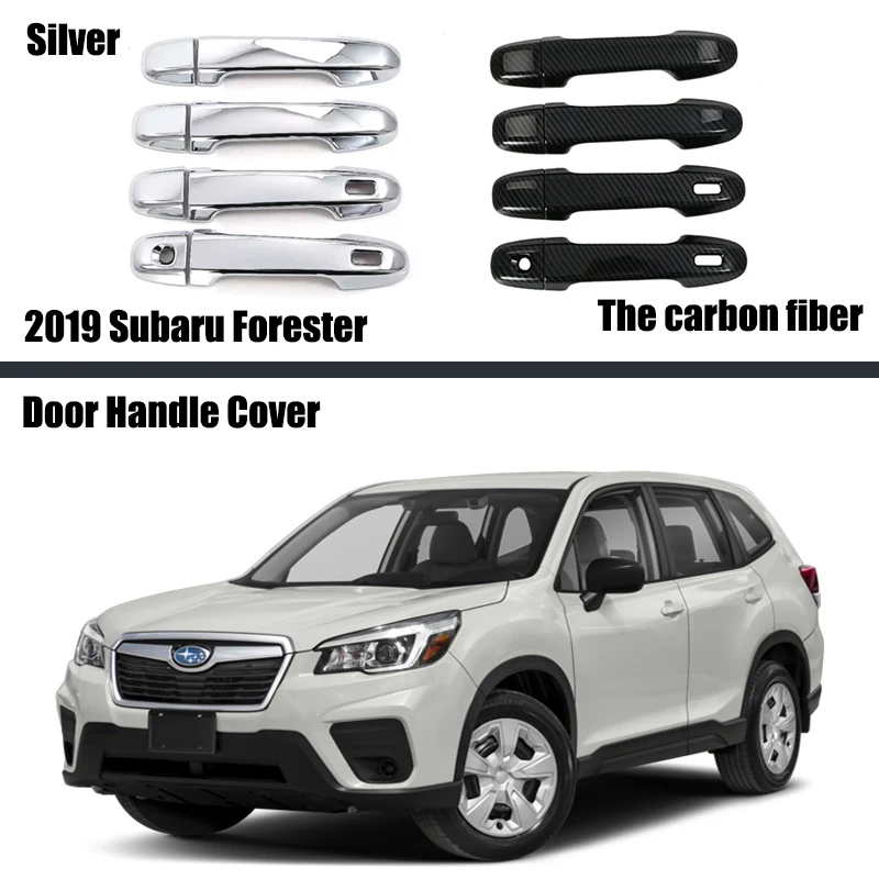 

For Subaru Forester 2019 2020 Carbon Fiber Grain Smart Exterior Door Handle Cover Trim Fit ABS Material Door Handle Cover