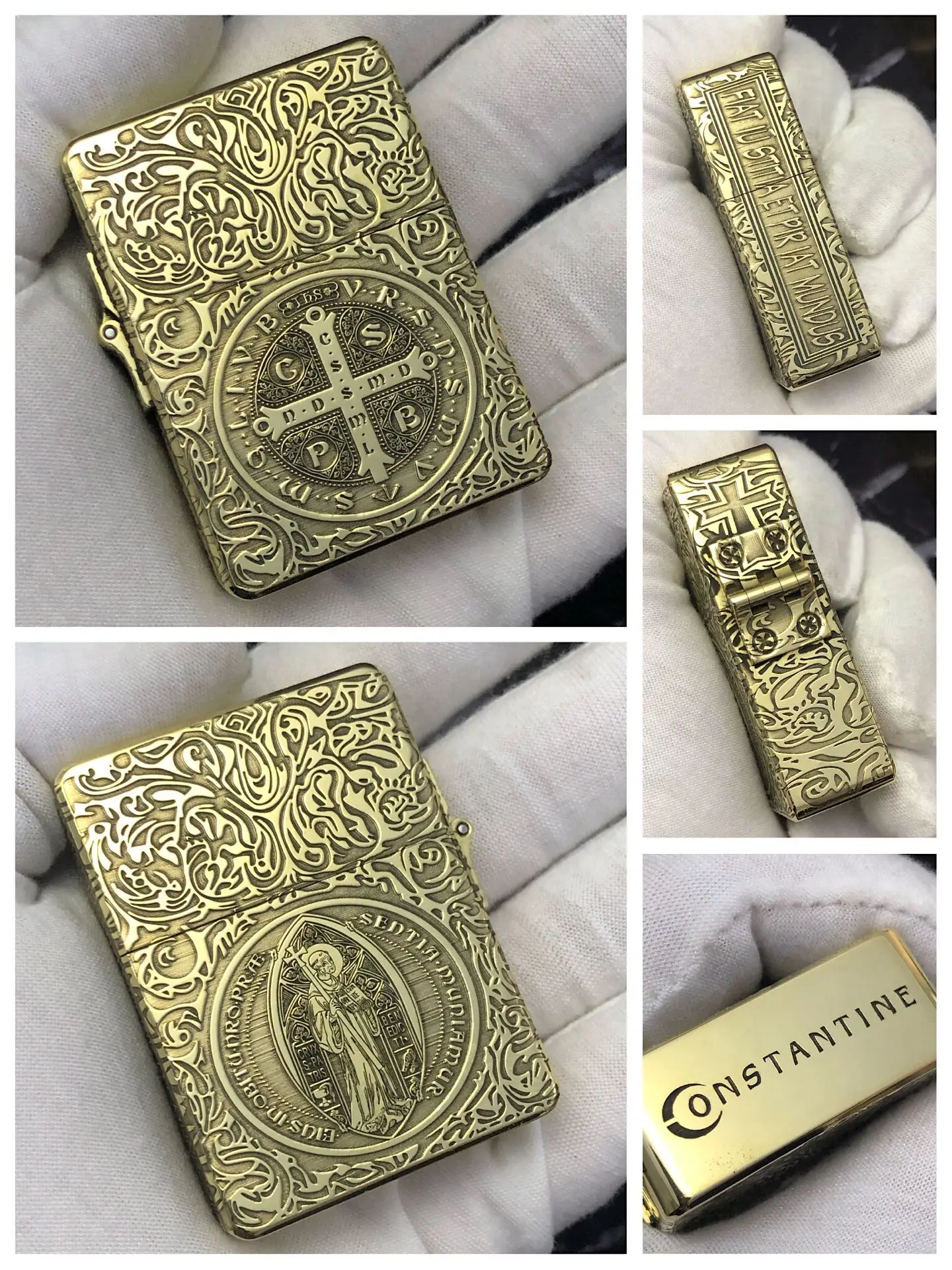 TH wtach video constantine father ручная работа латунь 230 г пятисторонняя лазерная гравировка зажигалка