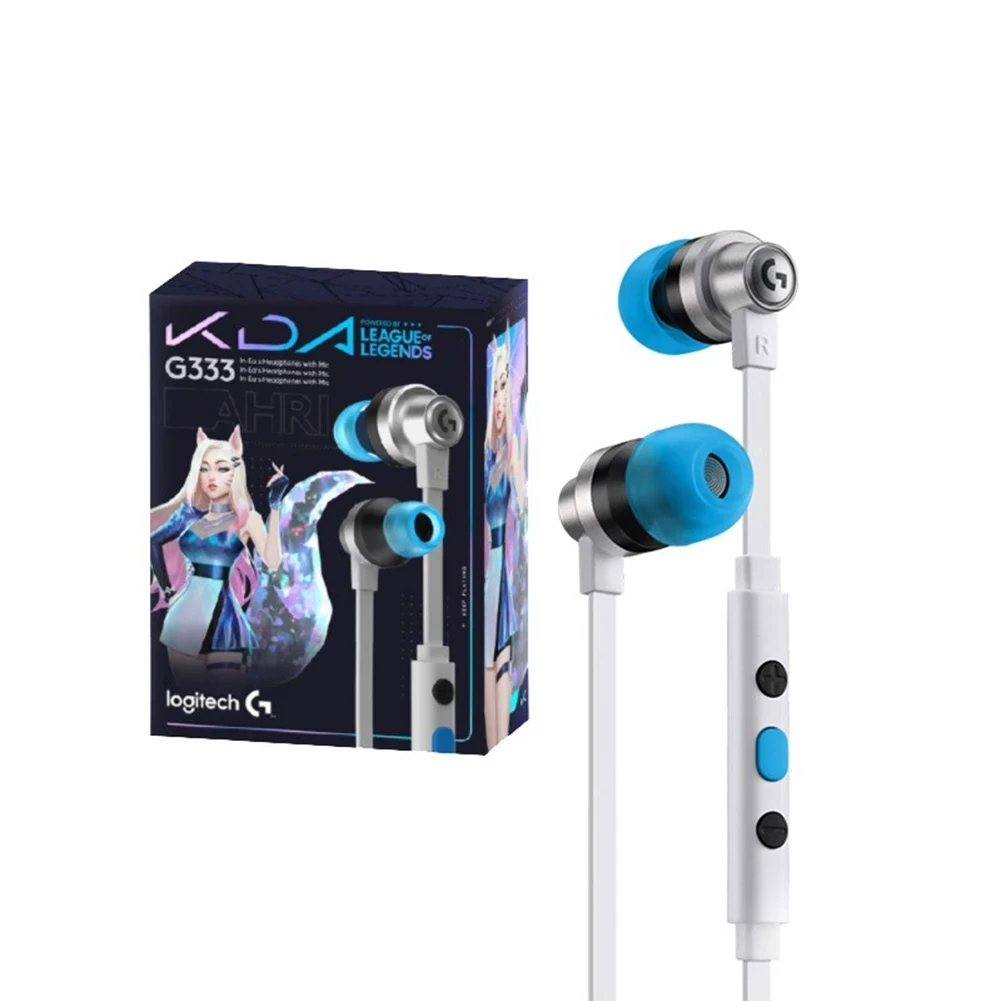 

Logitech G333 3.5mm KDA Limited Edition In-Ear Gaming Headphones With HD Microphone Professional USB Headset For Laptop PC