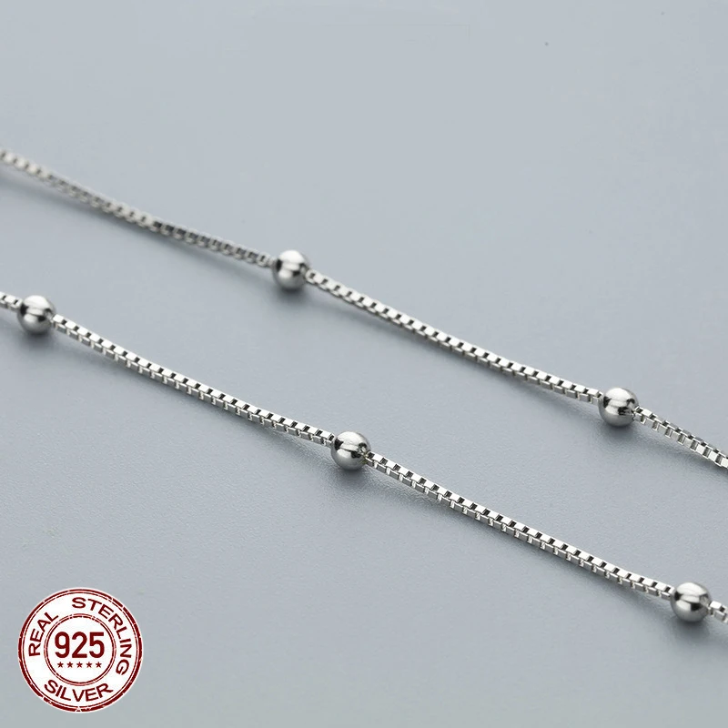 Цепочка женская из серебра 100% пробы с бусинами 925 |