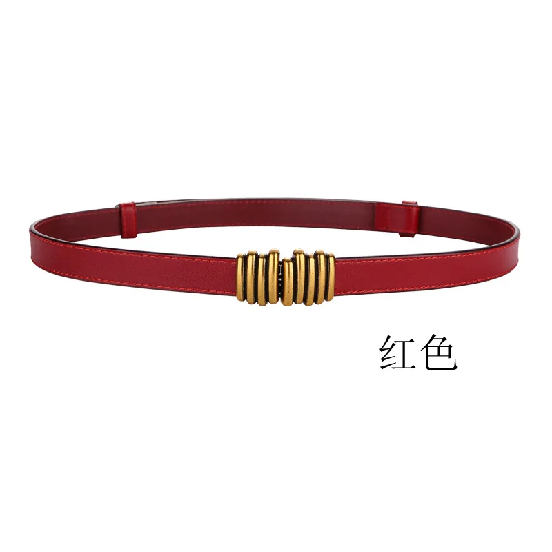

Adjustable cowhide belt women fashion hundred matching suit dress belt women decoration waist buckle small belt