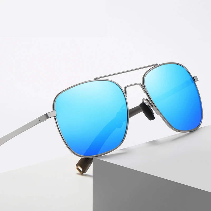 

Men Polarized Sunglasses Anti-ultraviolet Square Metal Frame Sun Glasses 2021 New Fashion Rays Brand Designer Shades for Men
