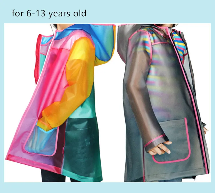Длинный прозрачный дождевик для детей прозрачные плащ Женщины