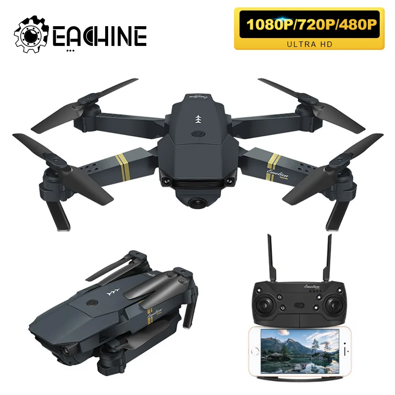 Eachine E58 WIFI FPV con el gran angular HD 1080P/720P/480P c&aacute;mara alta modo Hold plegable brazo RC Quadcopter Drone X Pro RTF RC-0