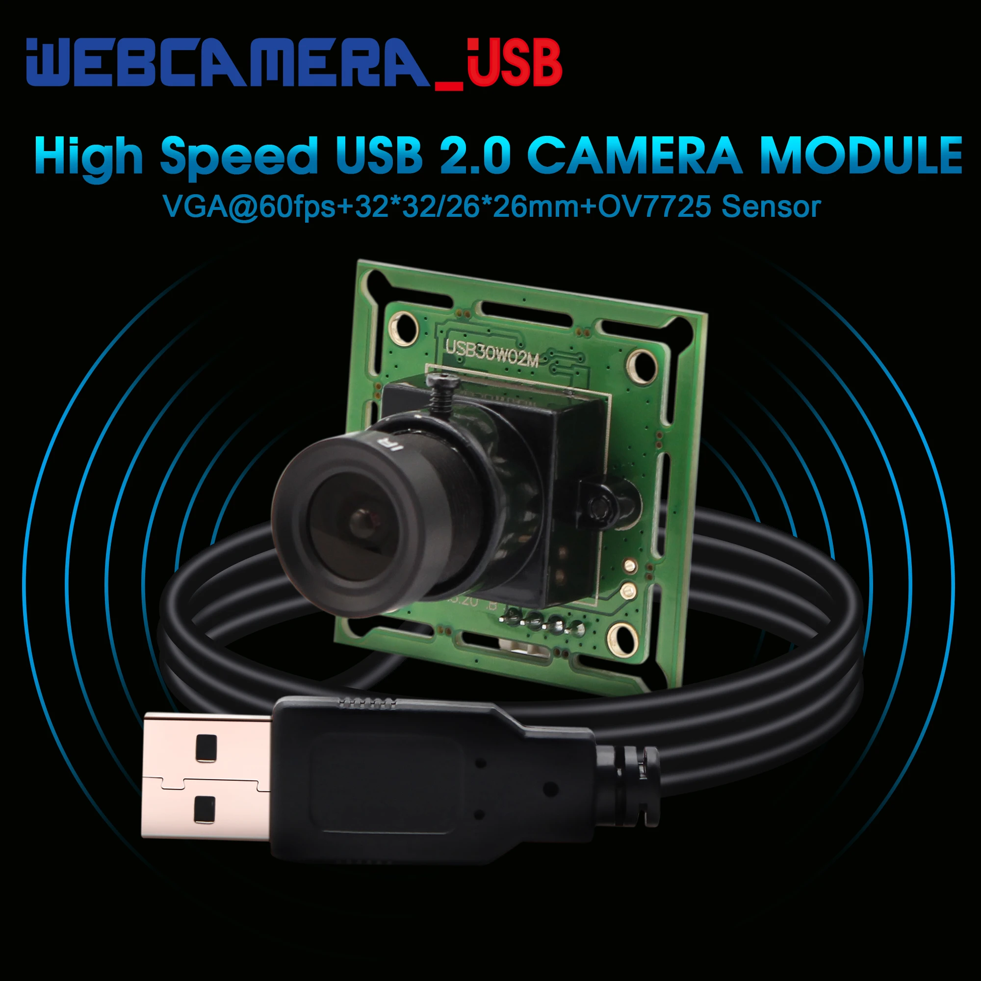 0.3mp 640*480P vga MJPEG 60fps Oem высокоскоростной usb 2 0 интерфейс cmos ov7725 Модуль камеры печатная - Фото №1