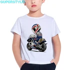 Мотоцикл для мальчиков крест печати забавная футболка с короткими рукавами белые футболки с короткими рукавами для детей футболка с короткими рукавами для мальчиков, топы для мальчиков, От 1 до 9 лет DHKP476