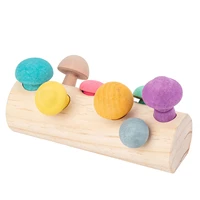 assembly early learning sorting mushroom picking for kids grasp simulation game cute preschool educational toy wooden blocks