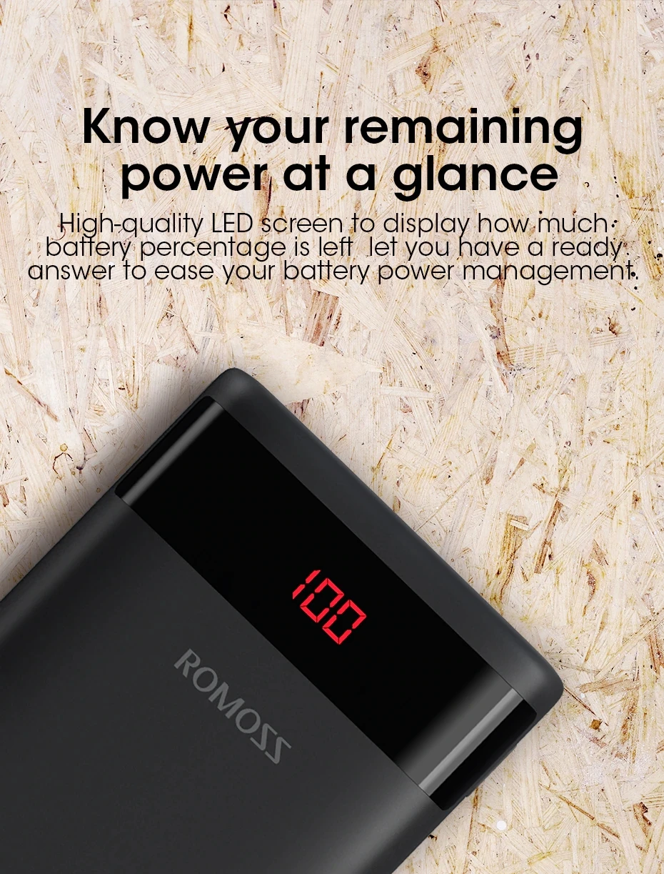 Внешний аккумулятор ROMOSS Ares 10 вход микро-usb/usb типа С двойной usb выход 10000мАч |