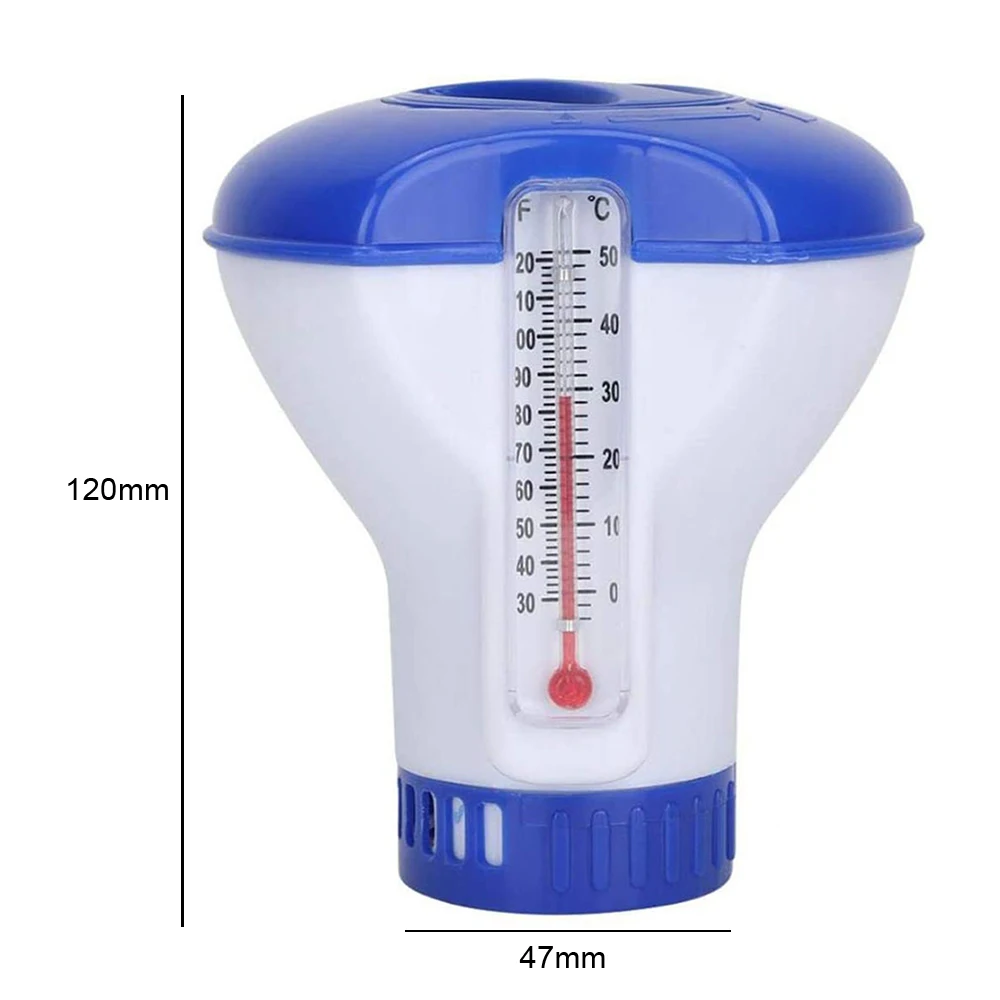 

Swimming Pool Floating Chlorine Dispenser with Thermometer Disinfection Automatic Applicator Pump Swimming Pool Accessories