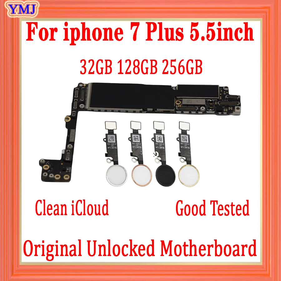Материнская плата для iphone 7 plus с/без Touch ID 32 ГБ 128 256 100% оригинал разблокирована